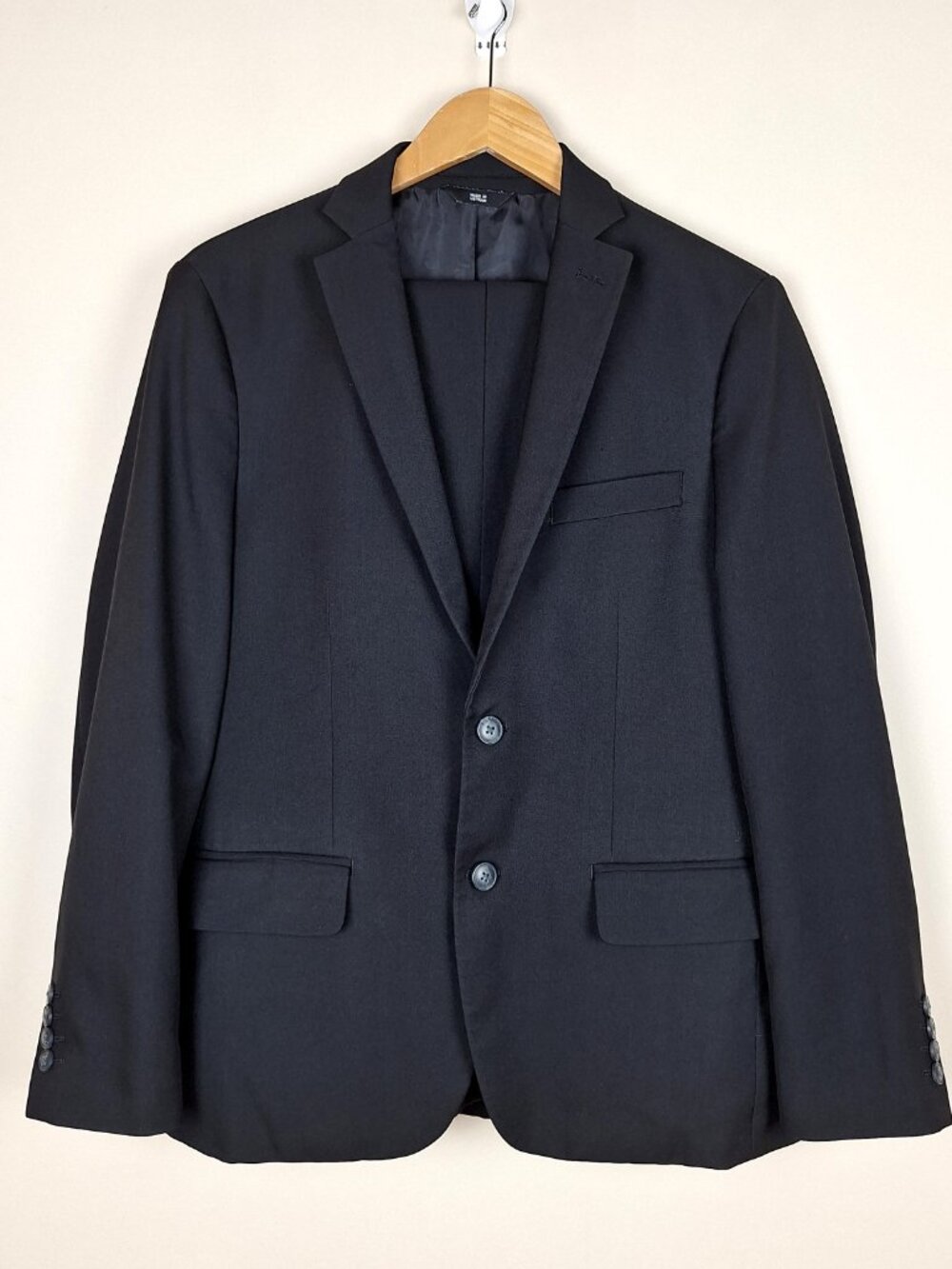 Hagger Mens Smart Wash Slim Fit Suit Size 40S. 33x30 Pants. Black. Machine Wash